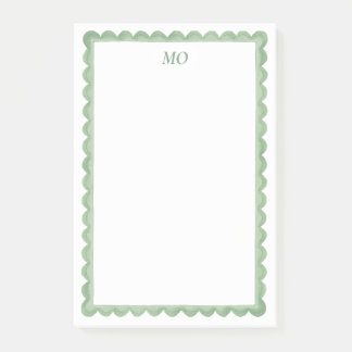 Green Scalloped | Personalised Stationary Post-it Notes