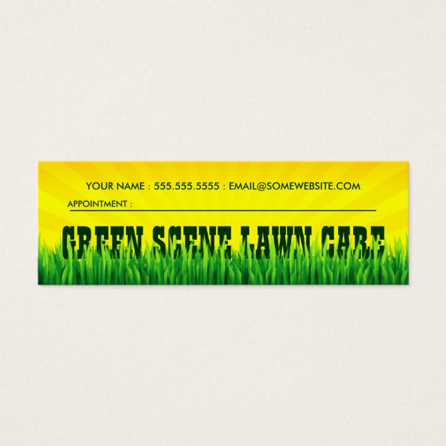green scene lawn care appointment card (Front)