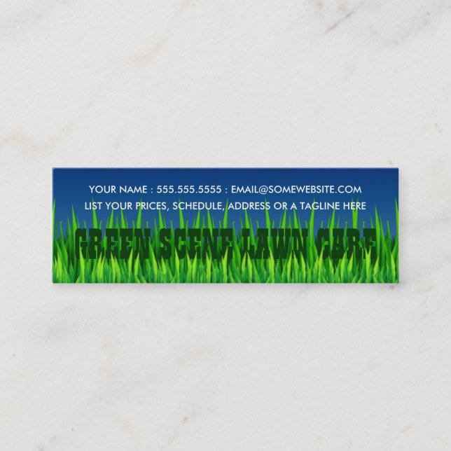 green scene lawn care mini business card (Front)