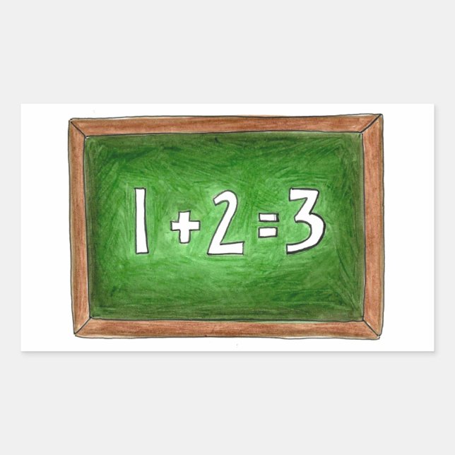 Green School Chalkboard Slate Math Class Teacher Rectangular Sticker (Front)