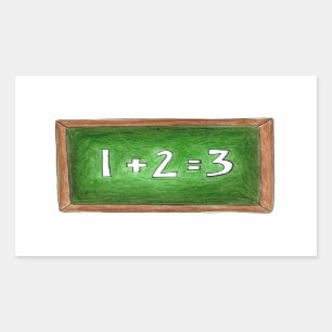 Green School Chalkboard Slate Math Class Teacher Rectangular Sticker