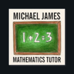 Green School Chalkboard Slate Math Tutor Teacher Square Business Card<br><div class="desc">Business card design features an original colour illustration of a green chalkboard with a simple math equation. Great for a math teacher or tutor. Simply personalise with your information. Lots of other business card designs are also available from this shop. Don't see exactly what you're looking for? Contact Rebecca to...</div>