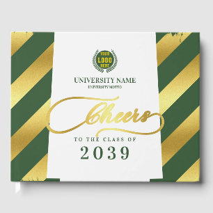 Green School College University Graduation Day Guest Book