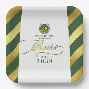 Green School College University Graduation Day Paper Plate