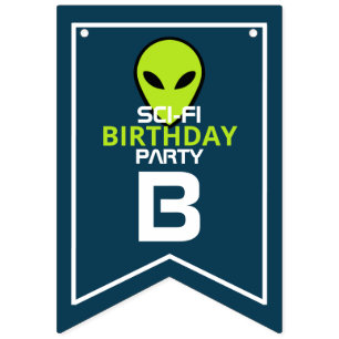 Green Sci-fi Alien, Birthday Bunting