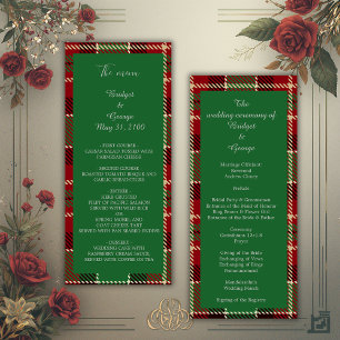 green scottish country wedding program & menu
