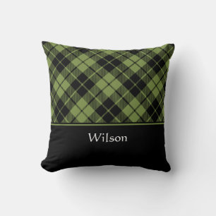 Green Scottish Tartan Plaid Personalised Cushion