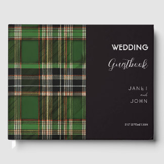 Green Scottish Tartan Wedding  Guest Book