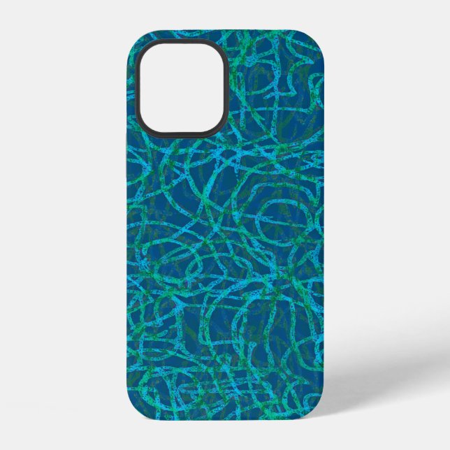 Green scribbled lines pattern Case-Mate iPhone cas Case (Back)