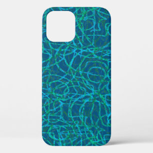 Green scribbled lines pattern Case-Mate iPhone cas 12 Case