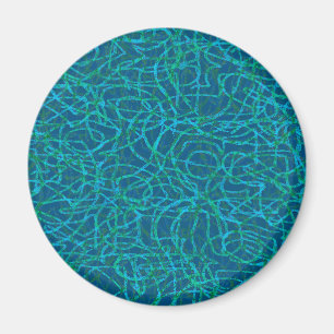 Green scribbled lines pattern magnet