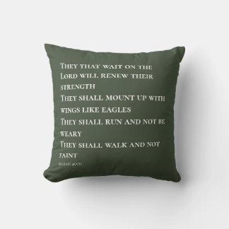 Green Scripture Verse Isaiah 40 Cushion