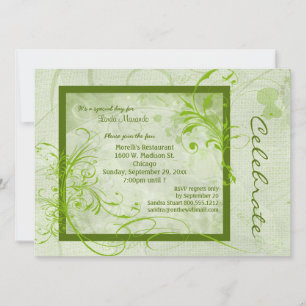 Green Scroll All Occasion Invitation