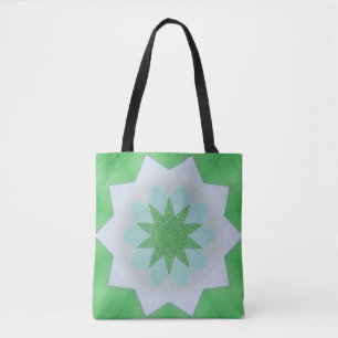 Green sea glass abstract tote bag