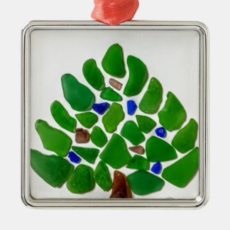 Green Sea Glass Christmas Tree Metal Tree Decoration
