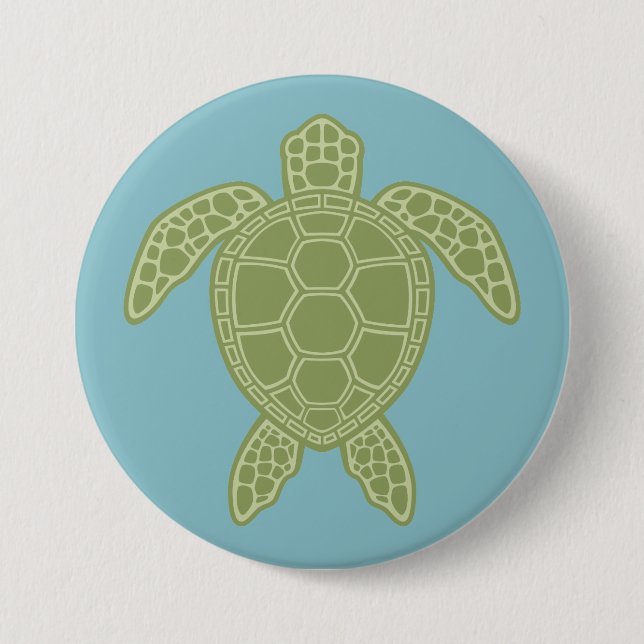 Green Sea Turtle 7.5 Cm Round Badge (Front)