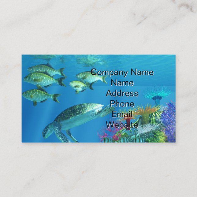 Green Sea Turtle Business Card (Front)