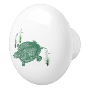 Green Sea Turtle Ceramic Knob