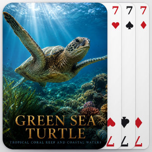 Green Sea Turtle Coral Reef ANIMALS Playing Cards