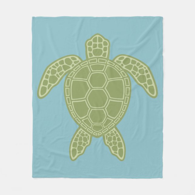 Green Sea Turtle Fleece Blanket (Front)