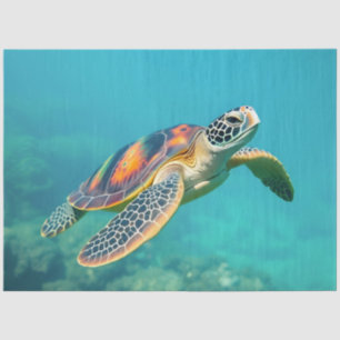 Green Sea Turtle Floats Tissue Paper
