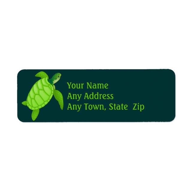 Green Sea Turtle Label (Front)