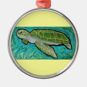 Green Sea Turtle Metal Tree Decoration