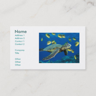 Green Sea Turtle, Name, Address 1, Address 2, C... Business Card