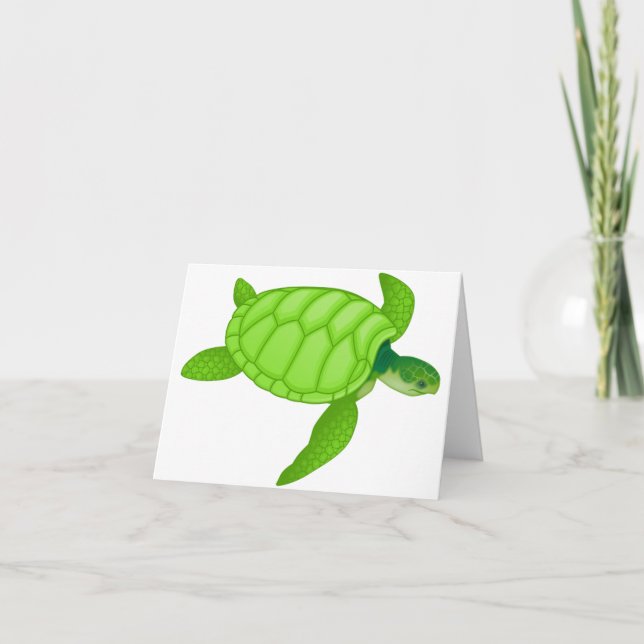 Green Sea Turtle Note Cards (Front)