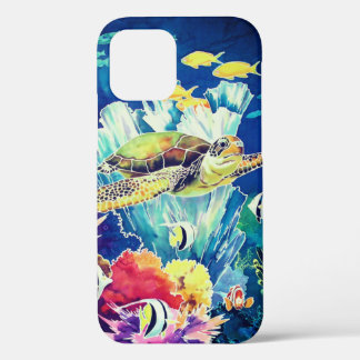 Green Sea Turtle Ocean Tropical Fish Bright iPhone 12 Pro Case