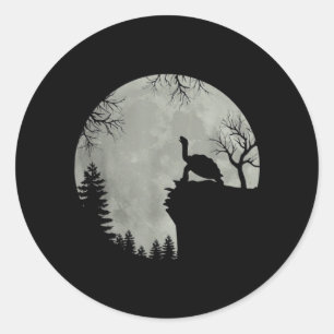 Green Sea Turtle Ocean Turtle Howling Est Moon Classic Round Sticker