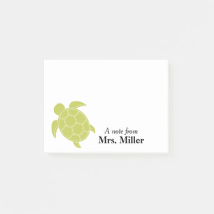 Green Sea Turtle Personalised Post-it Notes