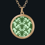 Green Sea Turtle Pretty Animal Pattern Gold Plated Necklace<br><div class="desc">A pretty pattern made of green sea turtles. Great for anyone who loves wildlife / animals,  the ocean and reptiles. Background colour can be customised through "Customise It --> Edit --> Background."</div>