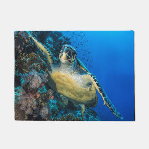 Green Sea Turtle Red Sea Doormat