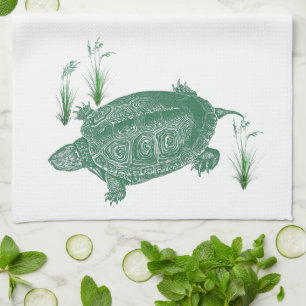 Green Sea Turtle Tea Towel