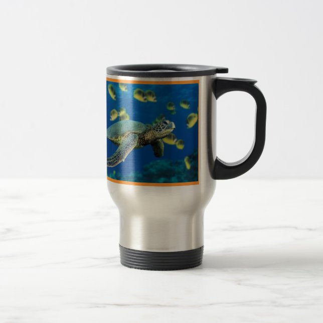 Green Sea Turtle Travel Mug (Right)
