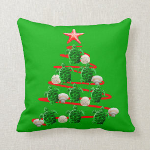 Green Sea Turtles Christmas Tree Cushion