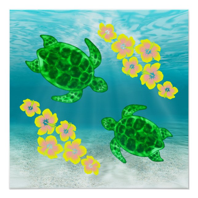 Green Sea Turtles Poster (Front)
