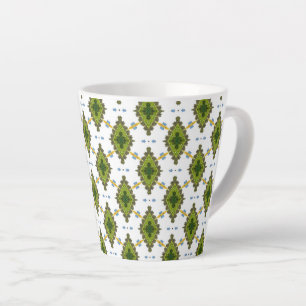 Green seamless diamond shape latte mug