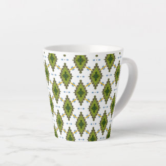 Green seamless diamond shape latte mug