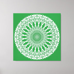 Green Seaweed Tristyns Mandala Canvas Print