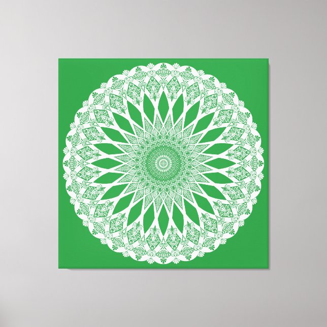 Green Seaweed Tristyns Mandala Canvas Print (Front)
