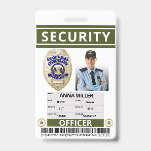 Green Security Guard Create Your Own Employee ID Badge