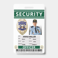 Green Security Officer Custom Print Guard Employee
