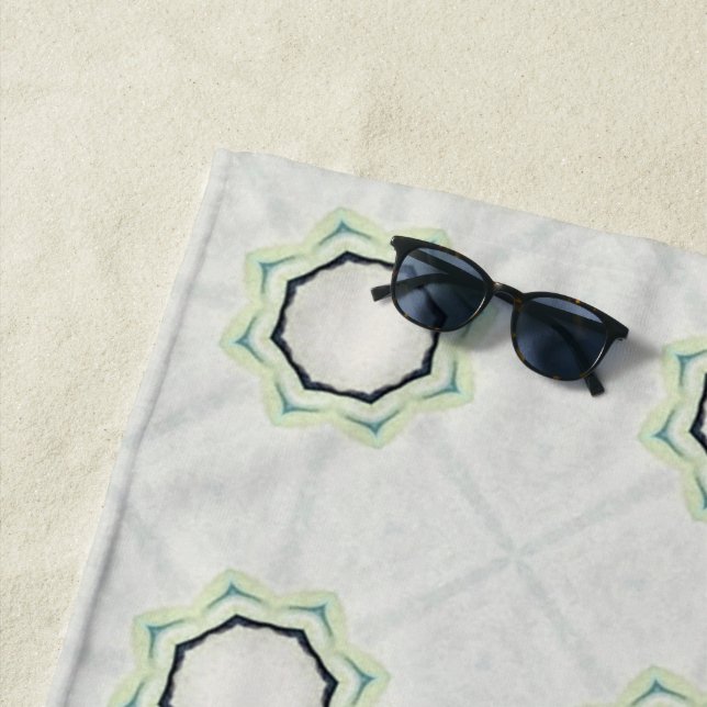 Green Serene Bloom Beach Towel (In Situ)