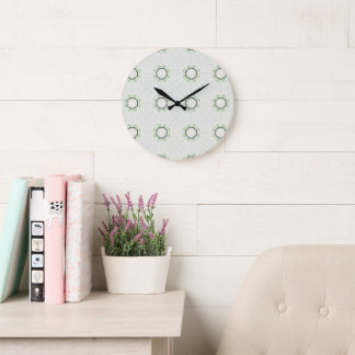 Green Serene Bloom Large Clock