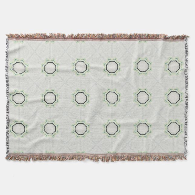 Green Serene Bloom Throw Blanket (Front)