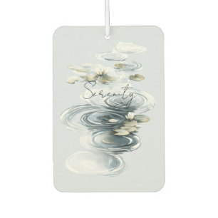 Green Serenity Lotus Flowers Lilypads Car Air Freshener