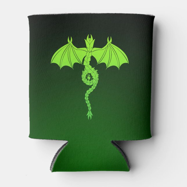 Green Serpant Dragon Can Cooler (Front)