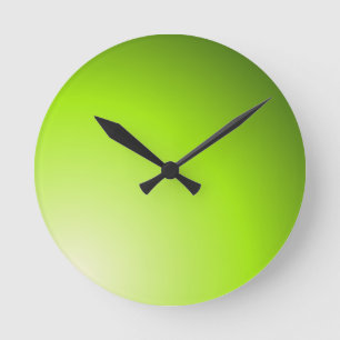 Green Shades of Lime Round Clock